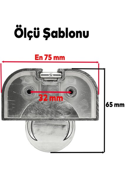 Mobilya Çekmece Dolap Kapak Kulpu Kulbu 32 mm Plastik Krom Kulp