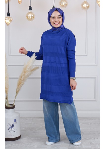 Triko Tunik MISS222 Saks Mavi