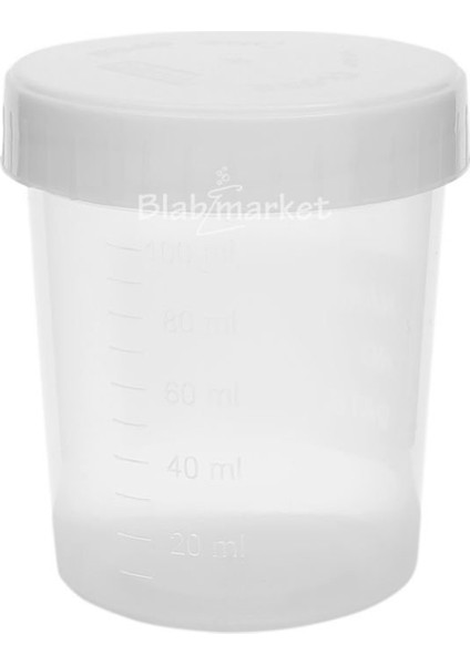 İdrar Numune Kabı 100 mL - Plastik Nonsteril Şişe - 750 Adetlik Toptan Set - Sızdırmaz Kapak