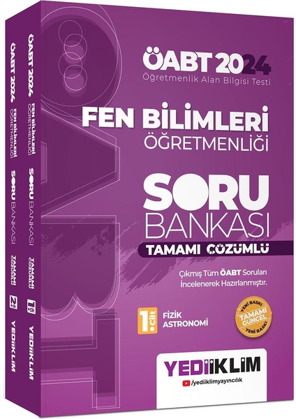 2024 ÖABT Fen Bilimleri Öğretmenliği Tamamı Çözümlü Soru Bankası 2 Cilt