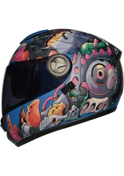 Motosiklet Kaskı Uyumlu Ce Onaylı Materıal Güneş Vizörlü Kask Drago