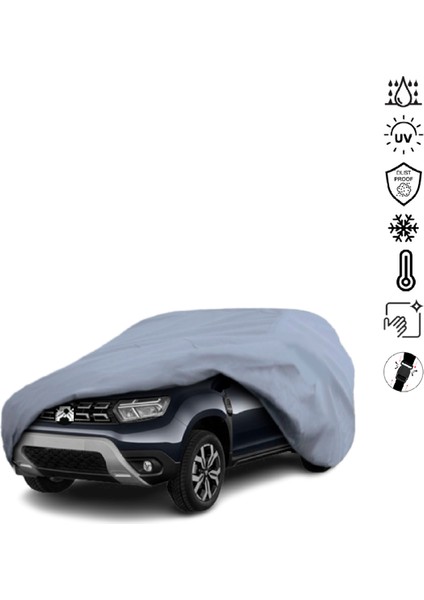 Dacia Duster 2 (2018-) Araba Brandası Su Geçirmez Miflonlu 4 Mevsim Kullanıma Uygun