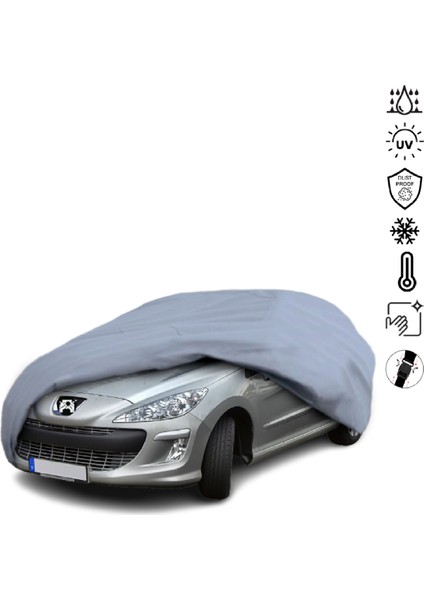 Peugeot 308 1 (2007-2013) Araba Brandası Su Geçirmez Miflonlu 4 Mevsim Kullanıma Uygun