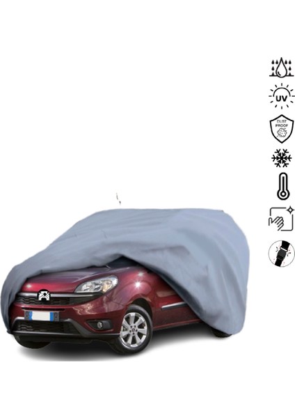 Fiat Doblo 2 Facelift (2015-) Araba Brandası Su Geçirmez Miflonlu 4 Mevsim Kullanıma Uygun