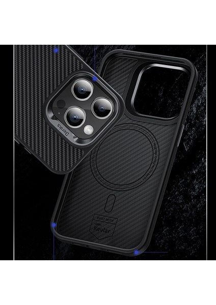iPhone 15 Pro Uyumlu Kılıf Karbon Fiber Magsafe Şarj Özellikli Benks Hybrid Armorpro 600D Kevlar modelleri