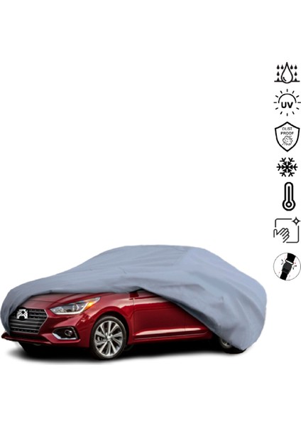Hyundai Accent 5 Hatchback (2017-) Araba Brandası Su Geçirmez Miflonlu 4 Mevsim Kullanıma Uygun