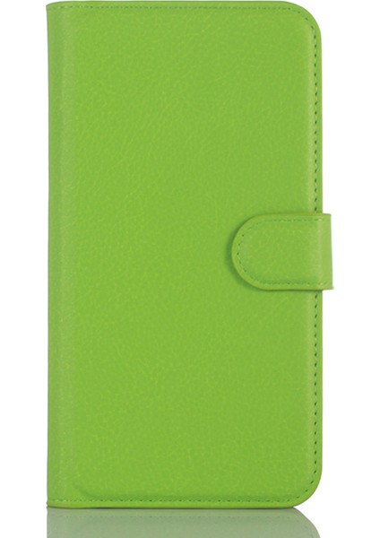 Samsung Galaxy J3/j3 (2016) Için Litchi Skin Deri Cüzdan Kılıf Kapağı Katlanabilir Stand Tasarım - Yeşil (Yurt Dışından)