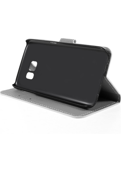 Samsung Galaxy S7 Için Kart Tutucu Deri Kılıf - Eyfel Kulesi ve Çiçekler (Yurt Dışından)