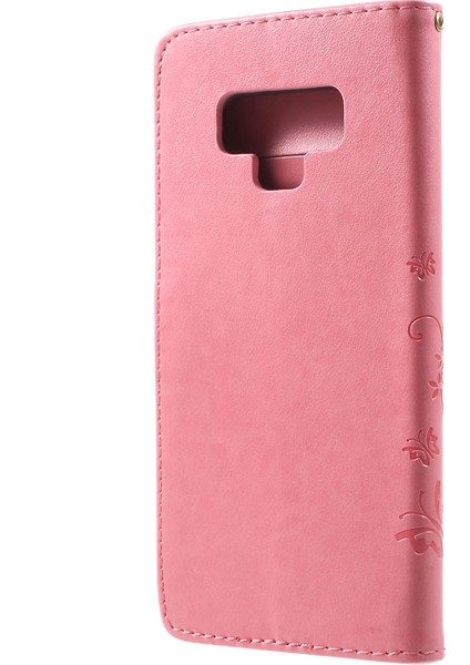 Baskı Kelebek Çiçek Stand Samsung Galaxy Note 9 - Pink Için (Yurt Dışından) fiyatları