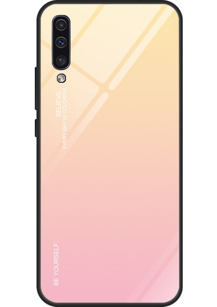Samsung Galaxy A50/A50S/A30'LAR Için Gradyan Renk Cam+Tpu+Pc Telefon Kılıf Aksesuarı - Altın/pembe (Yurt Dışından) fırsatları