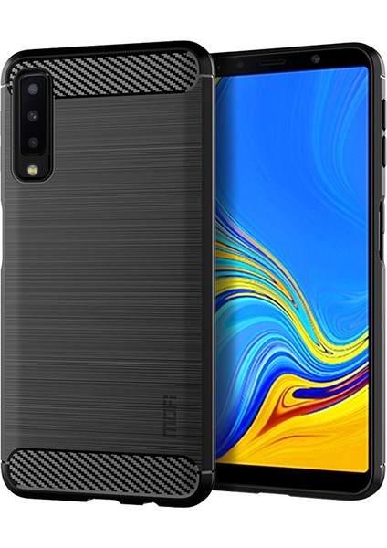 Samsung Galaxy A7 Için Karbon Fiber Doku Fırçalanmış Tpu Geri Kasa - Siyah (Yurt Dışından)
