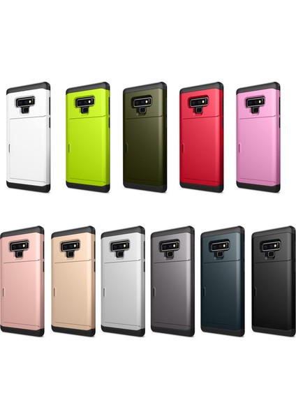 Samsung Galaxy Note 9 - Siyah Için Kart Yuvası ile Plastik+Tpu Hibrit Kılıf (Yurt Dışından) fiyatları
