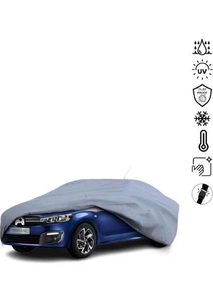 Citroen C-Elysee (2012-) Araba Brandası Su Geçirmez Miflonlu 4 Mevsim Kullanıma Uygun
