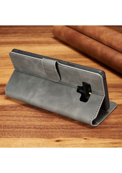 Samsung Galaxy Note9 Sm -N960 Için Retro Style Cüzdan Deri Stand Kılıfı - Gri (Yurt Dışından) modelleri