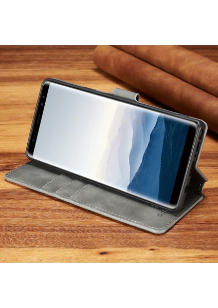 Samsung Galaxy Note9 Sm -N960 Için Retro Style Cüzdan Deri Stand Kılıfı - Gri (Yurt Dışından) fırsatları