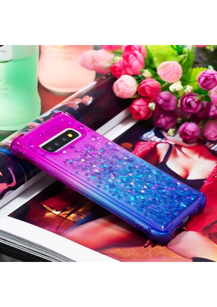 Samsung Galaxy S10 Için Gradyan Parıltı Tozu Hızlı ve Tpu Kasası - Mor/mavi (Yurt Dışından) fiyatları