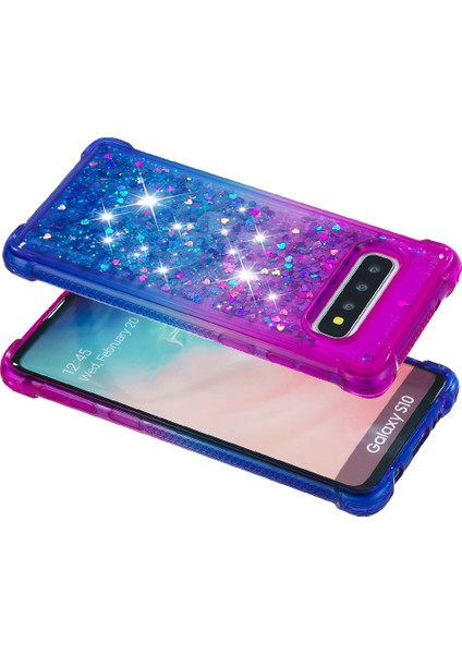 Samsung Galaxy S10 Için Gradyan Parıltı Tozu Hızlı ve Tpu Kasası - Mor/mavi (Yurt Dışından) fırsatları