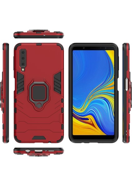 Samsung Galaxy A7 Için Serin Koruma Tutucu Kickstand Pc Tpu Hibrid Kapak - Kırmızı (Yurt Dışından) fırsatları