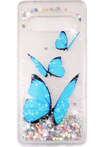 Samsung Galaxy S10 Için Dinamik Glitter Powder Pulinler Desenli Tpu Geri Kılıf - Blue (Yurt Dışından) fiyatları