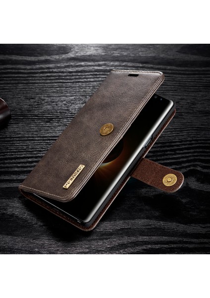 Samsung Galaxy Note 8 SM-N950 Için Söndürülebilir 2'si Bölünmüş Deri Cüzdan Kapağı+Pc Sabit Kabuk-Gri (Yurt Dışından)
