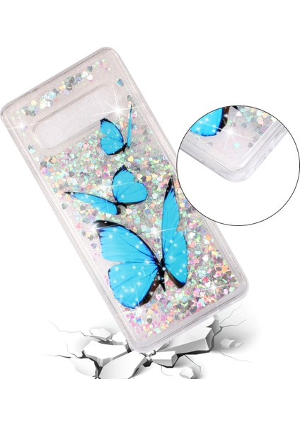 Samsung Galaxy S10 Için Dinamik Glitter Powder Pulinler Desenli Tpu Geri Kılıf - Blue (Yurt Dışından) fırsatları