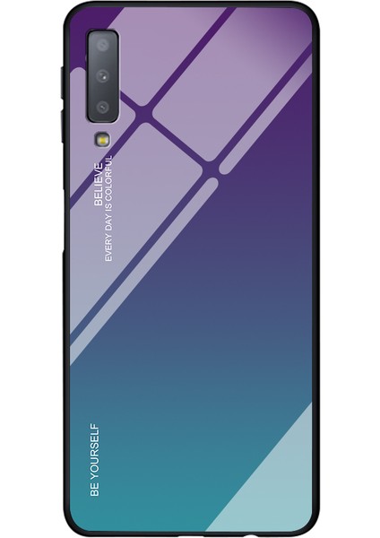 Samsung Galaxy A7 Için Gradyan Renk Cam+Pc+Tpu Hibrit Kılıf - Mor/mavi (Yurt Dışından) fiyatları