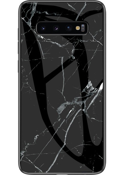 Samsung Galaxy S10 5g Için Mermer Desen Temperli Cam Geri Telefon Hibrit Kılıf Kabuğu - Siyah (Yurt Dışından) fiyatları