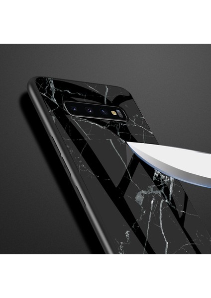 Samsung Galaxy S10 5g Için Mermer Desen Temperli Cam Geri Telefon Hibrit Kılıf Kabuğu - Siyah (Yurt Dışından) modelleri