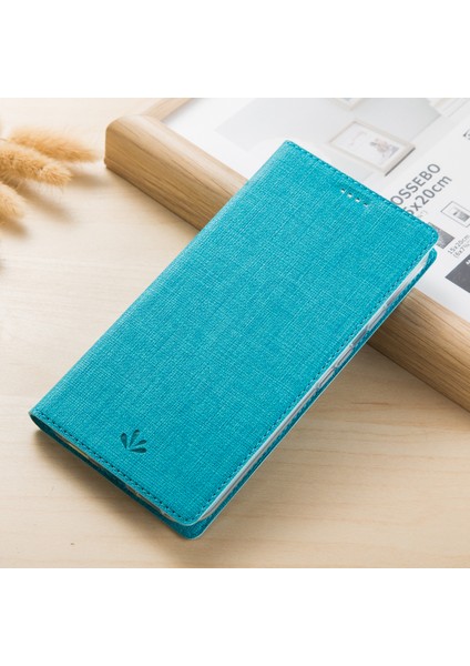 Dmx Çapraz Doku Pu Deri Kart Tutucu Samsung Galaxy Note 9 - Mavi Için (Yurt Dışından)