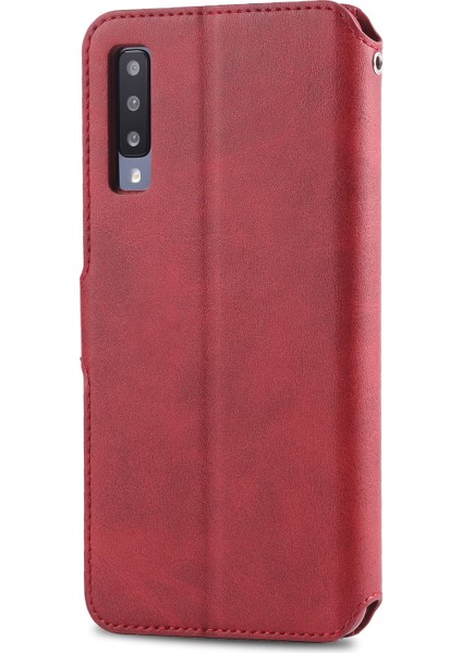 Samsung Galaxy A70 Için Cüzdan Deri Stand Telefon Kapak Kabuğu - Kırmızı (Yurt Dışından) modelleri