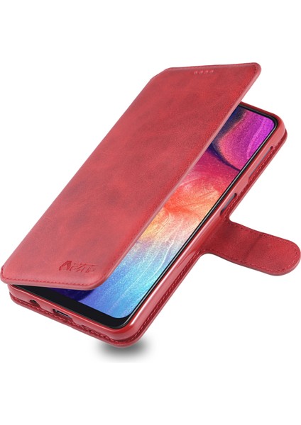 Samsung Galaxy A70 Için Cüzdan Deri Stand Telefon Kapak Kabuğu - Kırmızı (Yurt Dışından) fırsatları