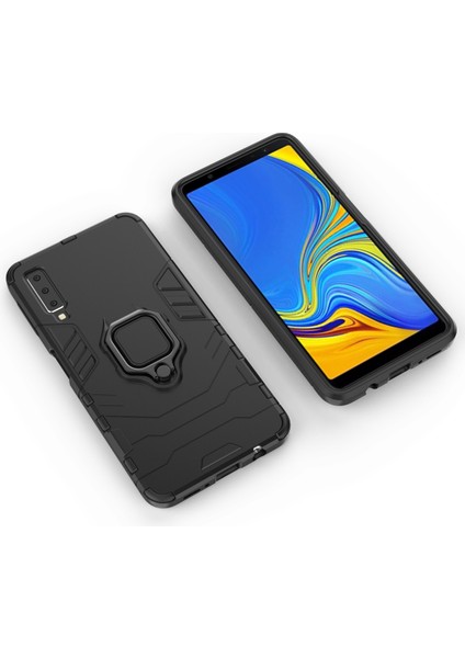 Samsung Galaxy A7 Için Serin Koruma Tutucu Kickstand Pc Tpu Hibrit Kılıf - Siyah (Yurt Dışından) modelleri