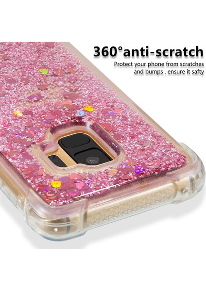 Samsung Galaxy S9 SM-G960 Için Dinamik Quicksand ve Şok Emici Tpu Kabuğu-Pembe (Yurt Dışından)