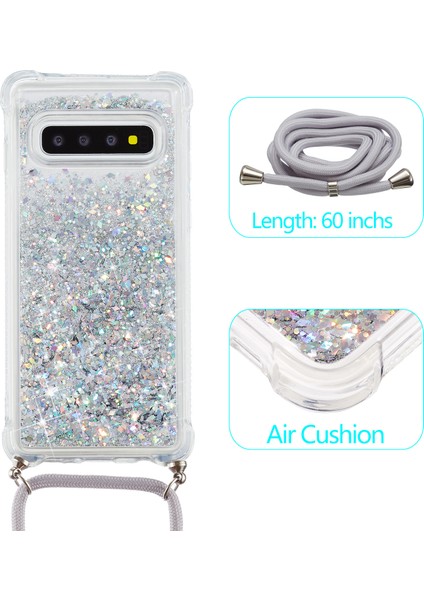 Glitter Toz Komik Quicksand ve Tpu Samsung Galaxy S10 Için Şık Kapak - Beyaz (Yurt Dışından) fiyatları