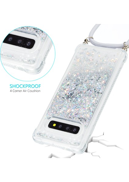 Glitter Toz Komik Quicksand ve Tpu Samsung Galaxy S10 Için Şık Kapak - Beyaz (Yurt Dışından) fırsatları