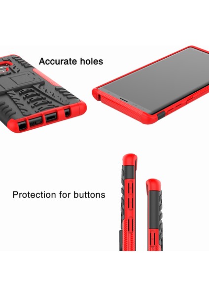 Samsung Galaxy Note9 SM-N960 Için Kickstand ile Anti-Slip Pc+Tpu Hibrid Telefon Kılıfı-Kırmızı (Yurt Dışından) modelleri