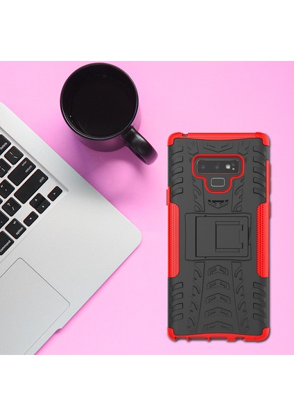 Samsung Galaxy Note9 SM-N960 Için Kickstand ile Anti-Slip Pc+Tpu Hibrid Telefon Kılıfı-Kırmızı (Yurt Dışından) fırsatları