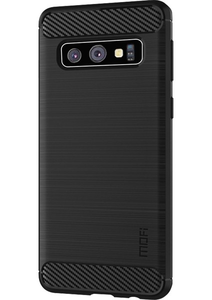 Samsung Galaxy S10 Için Karbon Fiber Doku Fırçalanmış Tpu Kasası - Siyah (Yurt Dışından)