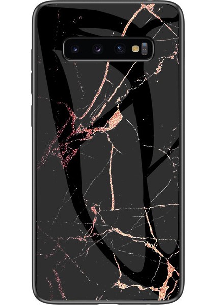 Mermer Desen Temperli Cam Arka Telefon Hibrit Kasa Kabuğu Samsung Galaxy S10 5g - Altın (Yurt Dışından) fiyatları