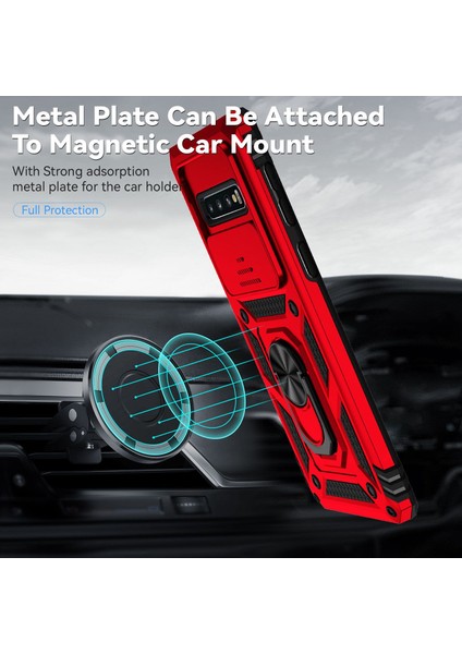 Samsung Galaxy S10 4g Için Metal Ring Kickstand Anti -Drop Kılıfı, Slayt Kamera Koruma Pc+Tpu Hibrid Telefon Kapağı - Kırmızı (Yurt Dışından) modelleri