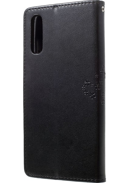 Samsung Galaxy A70 Baskı Ağacı Baykuş Deri Cüzdan Standı Mobil Kapak - Siyah (Yurt Dışından) fiyatları