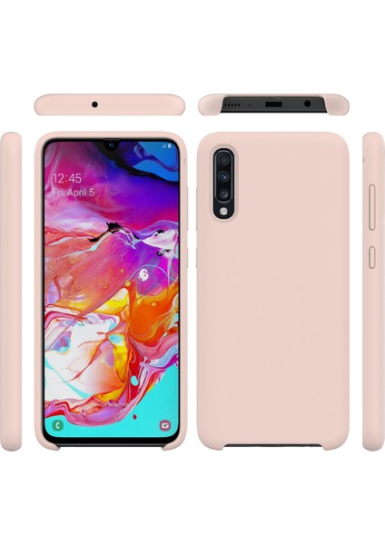 Samsung Galaxy A70 Yumuşak Sıvı Silikon Geri Koruyucu Kılıfı Kapak Çok Renkli Seçenekler Telefon Aksesuarı - Pembe (Yurt Dışından)