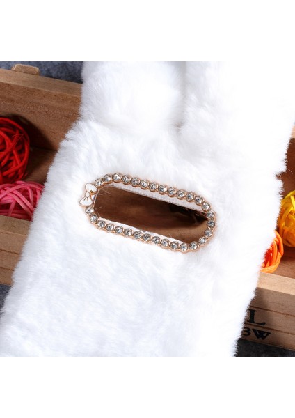 Samsung Galaxy S10 - Beyaz Için Tavşan Şekli Kabarık Kürk Kaplamalı Rhinestone Tpu Kılıfı (Yurt Dışından) modelleri