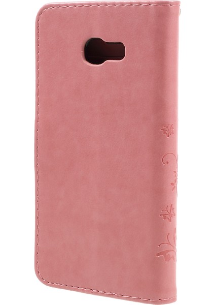 Kelebek Çiçekler Samsung Galaxy A3-Pink Için Deri Cüzdan Kılıfı Kapak (Yurt Dışından)