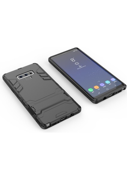 Samsung Galaxy Için Kickstand ile Cool Guard Plastik+Tpu Hibrit Telefon Kılıfı Not 9 - Siyah (Yurt Dışından)