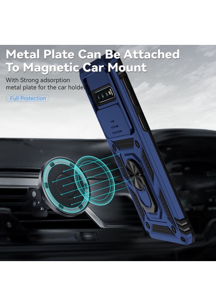 Samsung Galaxy S10 4g Için Metal Ring Kickstand Anti -Drop Kılıfı, Slayt Kamera Koruma Pc+Tpu Hibrid Telefon Kapağı - Mavi (Yurt Dışından) modelleri