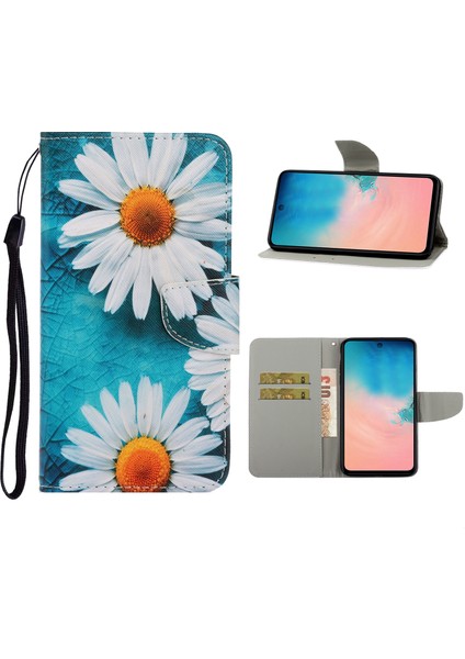 Samsung Galaxy A71 A715-FLOWERS Için Desen Baskı Deri Deri Cüzdan Telefon Kabuğu (Yurt Dışından)
