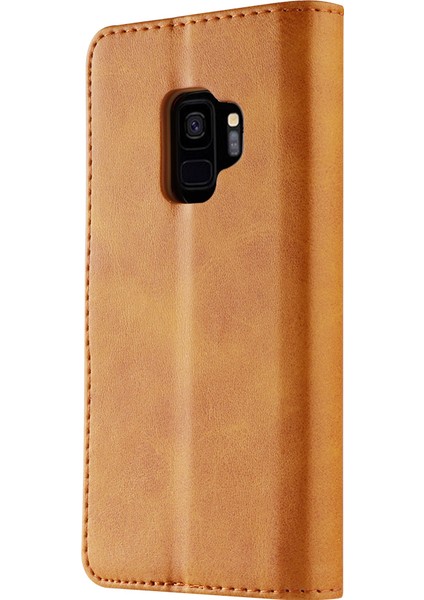 Samsung Galaxy S9 Sm -G960 Için Tpu+Pu Deri Kılıf Cüzdan ve Ayarlanabilir Stand Tasarımı - Brown (Yurt Dışından)