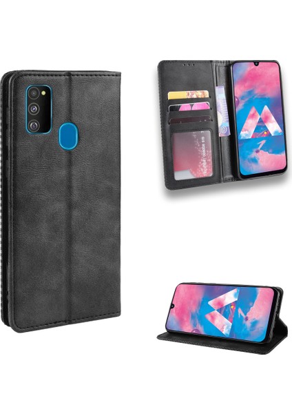 Samsung Galaxy A80/A90-BLACK Için Mermer Tahıl Deseni Temperli Cam Pc+Tpu Arka Kabuk (Yurt Dışından)