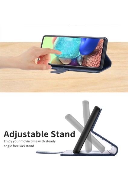 Samsung Galaxy S10E Için Baskı Y Şeklindeki Çizgi Anti-Drop Koruma Cüzdan Standı Deri Telefon Kılıf Kapağı-Mavi (Yurt Dışından)